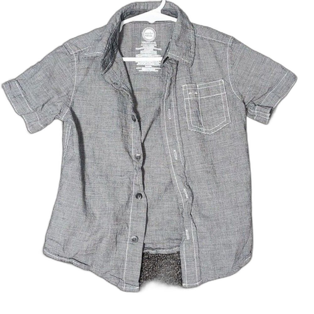 Wonder Nation Kid's Black and White Button Down Shirt Size 4-5XS/XCH Size